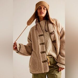 Free People Cream Teddy Jacket
